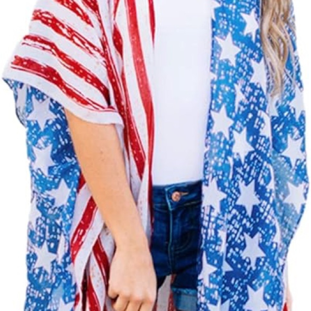 American Flag Kimono Cardigan